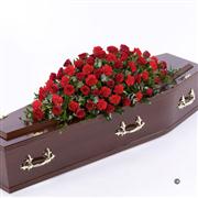 Rose and Carnation Casket Spray - Red 