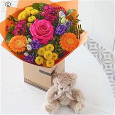 Bright New Baby Gift Set with Teddy Bear